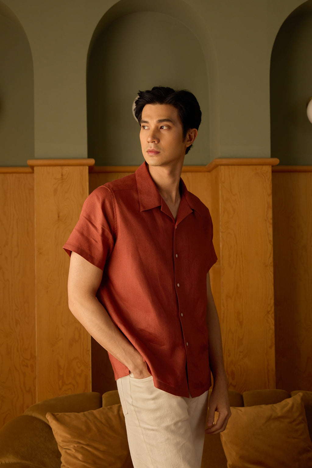 Cuban Shirt — Carnelian Red