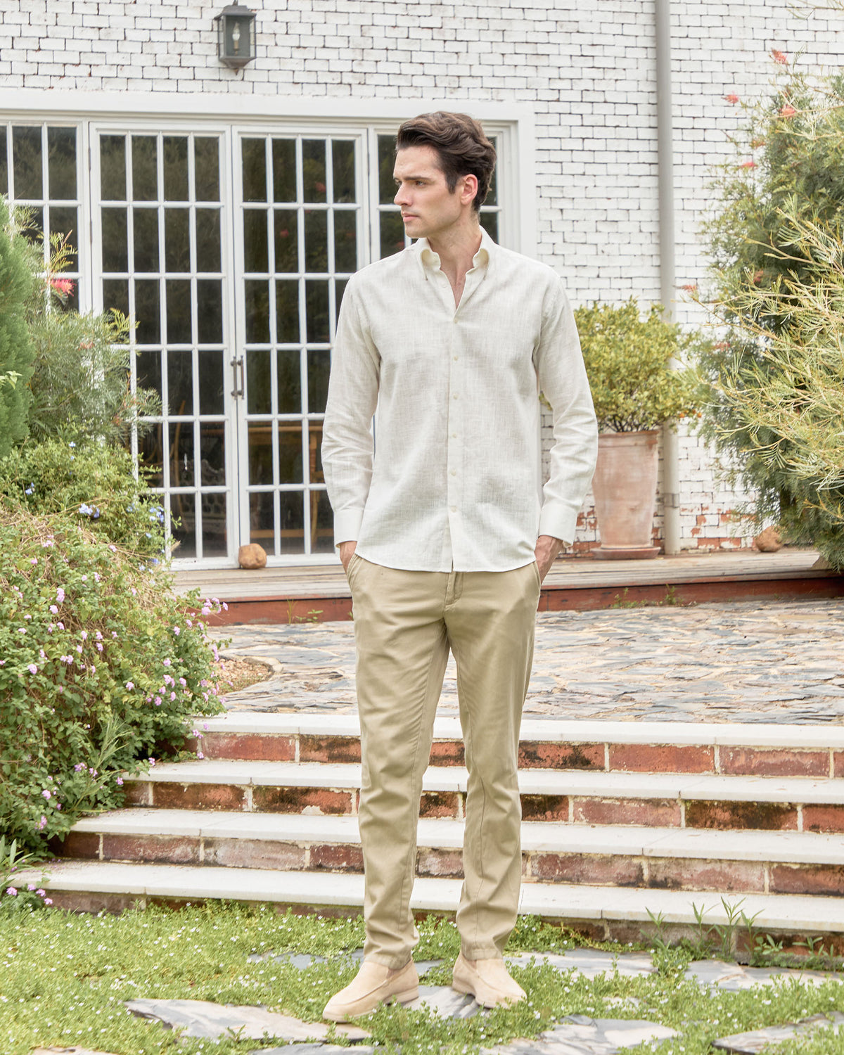 Linen Shirt — Cosmic White