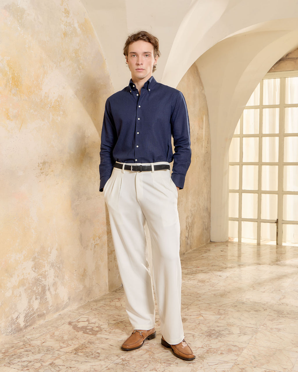 Linen Shirt — Serge Navy