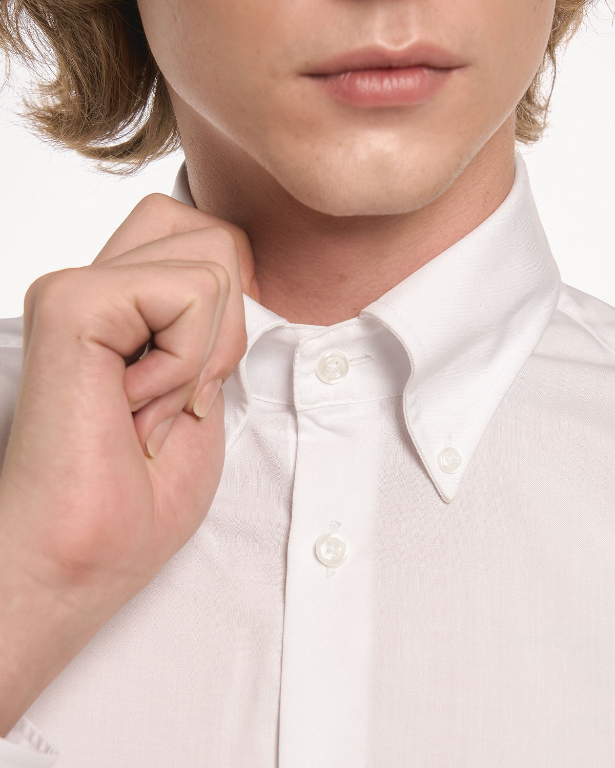Collano™ Shirt — Button-Down Collar — Swan White