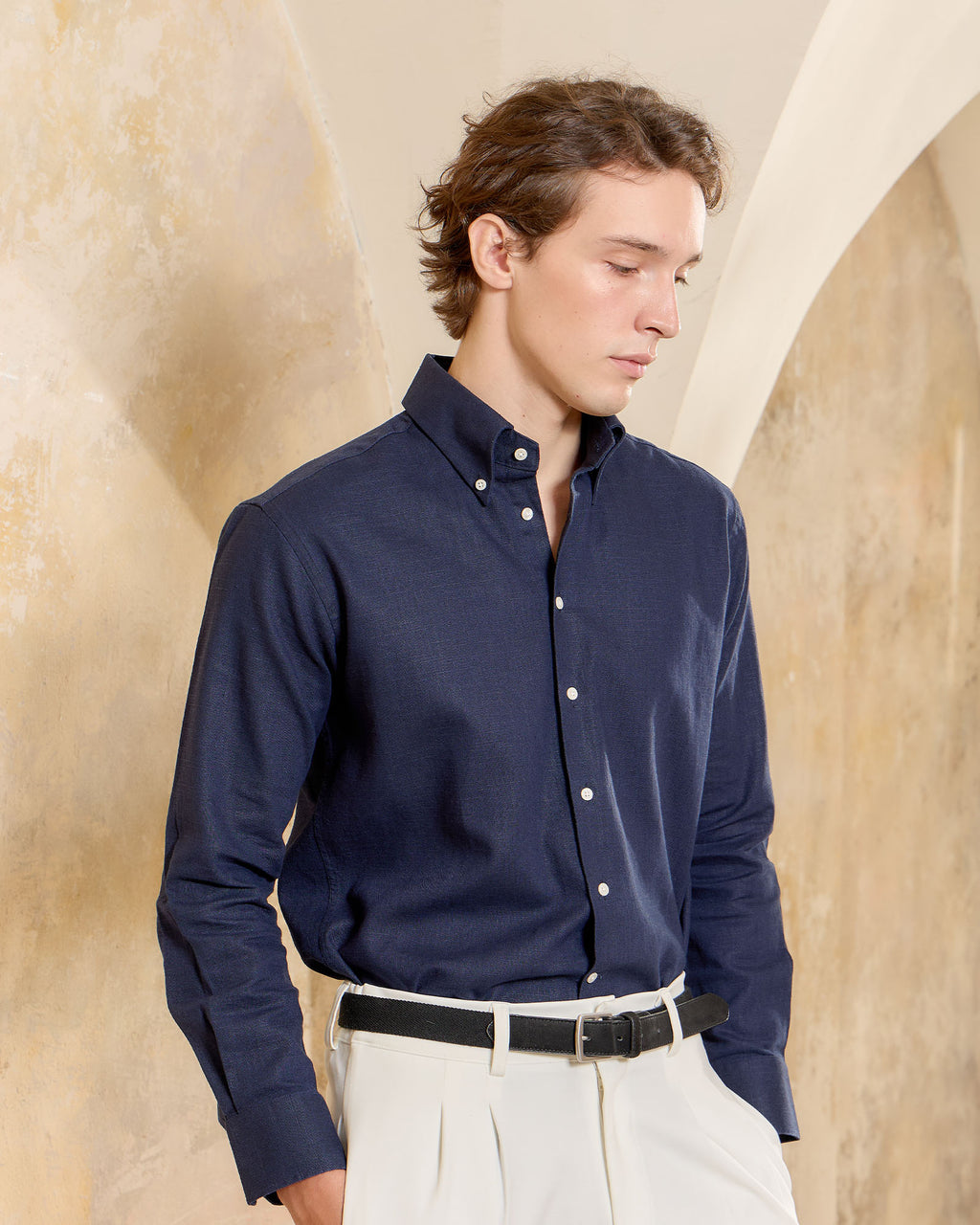 Linen Shirt — Serge Navy