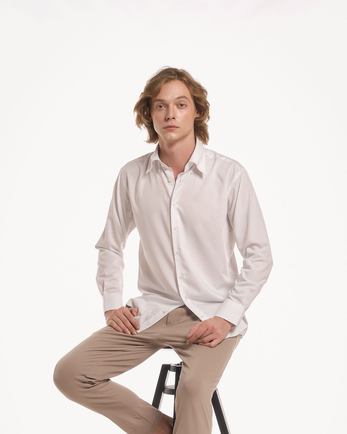 Collano™ Shirt — Button-Down Collar — Swan White
