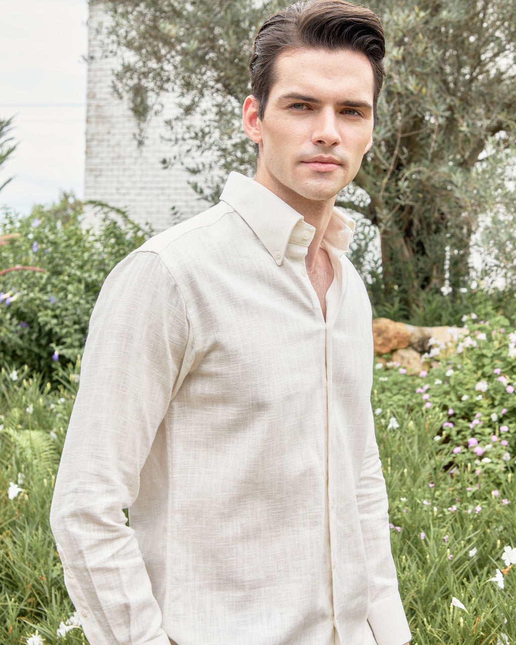 Linen Shirt — Cosmic White